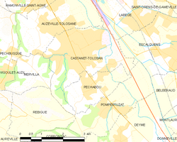 Map commune FR insee code 31113